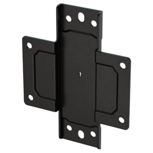 ATDEC Atdec ADB-RPP rail pole plate in black aluminium with multiple mounting holes, digital signage component.
