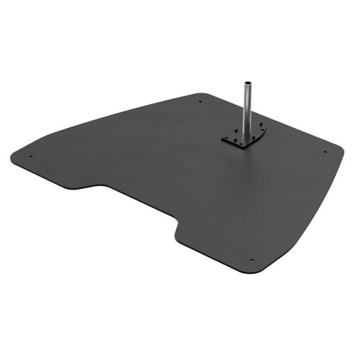 ATDEC ADB-FS steel floor base with silver post for freestanding digital signage solutions setup.