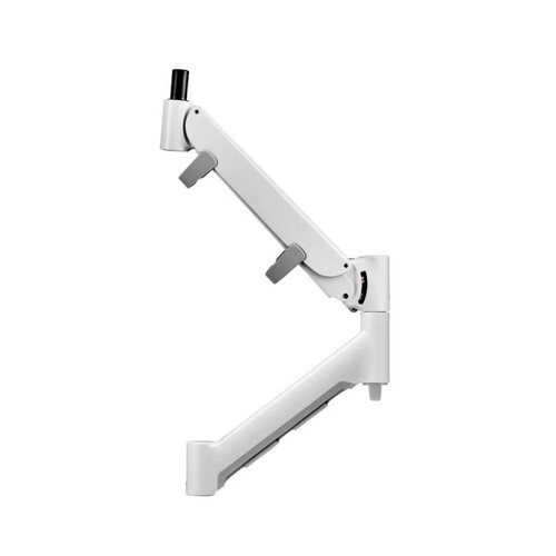 ATDEC White heavy-duty AWM-AHX-W monitor arm with gas-strut mechanism, suitable for large displays and 
