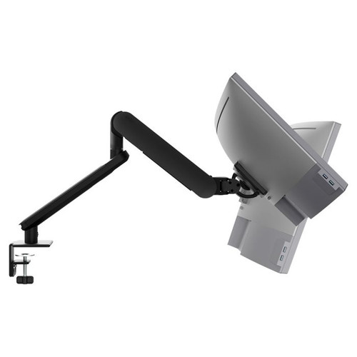 ATDEC AW-ORA-F-B monitor arm, black finish, F-clamp desk fixing for commercial and ergonomic workspaces,