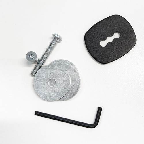 ATDEC Atdec AWM-FB-B bolt through component in black finish, made from recyclable aluminum and steel.