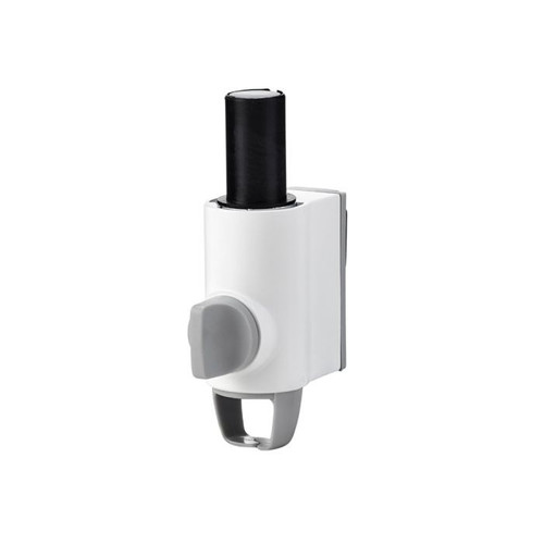 ATDEC Atdec AWM-LC-W white channel clamp with black post and silver hardware, used with Atdec modular mounts, 'awm-lc-w'.