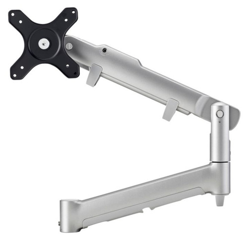ATDEC Silver AWM-AD-S 618mm dynamic monitor arm with spring-assisted design and adjustable tilt features.