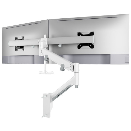 ATDEC AWMS-RHXW white tandem wall mount for two displays, secure wall fixing and handle.