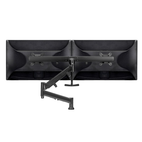 ATDEC AWMS-RHXB Black dual monitor mount with adjustable arms up to 27 inches screens.