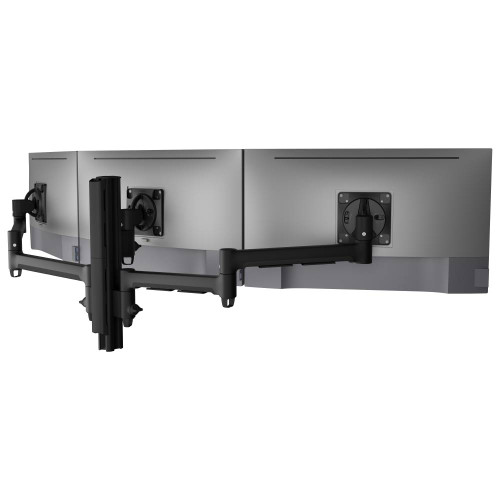 ATDEC AWMS-3-13714 triple monitor mount with swing arms, black, for three flat screens.