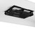 ATDEC Black hinged AD-AC-PH-B storage panel mounted under a desk for meeting rooms storage.