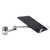 ATDEC AF-AN-P silver ergonomic monitor arm with black ventilated 18-inch notebook tray, 10-year.