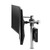 ATDEC Silver dual articulated arm monitor mount with spring-assisted arm and desk clamp, holds two 27-inch displays.