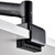 ATDEC Atdec AWM-FC-B desk clamp in black, featuring black aluminium and steel construction.