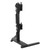 ATDEC Black freestanding monitor mount AWMS-2-BT75-FS-B for two ultrawide displays in vertical stack layout configuration.