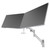 ATDEC A WMMS-RHXW-s tandem wall mount for two monitors in silver with low profile.