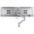 ATDEC AWMS-RHXW silver tandem wall mount securely holds two displays on a single arm.