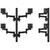 ATDEC AWMS-6-46275 black hex monitor mount with six adjustable arms for 32" displays, AWMS-6-46275-H-B, AWMS-6-46275-G-B.