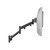ATDEC AWMS-HXW Black dynamic wall mount with long arm, holding a monitor, heavy duty spring-assisted design.