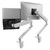 ATDEC Ora-F Duo laptop combo in silver, featuring dual monitor arms with laptop tray AW-ORA-F-DUO-AWM-N-S.