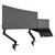 ATDEC Universal Ora-F Duo laptop combo with two separate monitor arms and tray in black.