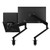 ATDEC Ora Duo Laptop Combo Black with laptop tray and dual monitor arms by AW-ORA-F-DUO-AWM-N-B