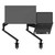 ATDEC AW-ORA-F-DUO-AWM-N-B Ora-F Duo Laptop Combo Black with adjustable monitor and laptop arms.
