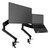 ATDEC Award-winning AW-ORA-F-DUO-AWM-N-B Ora Duo laptop combo with black tray and dual monitor mount solution.