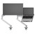 Two Ora with C-clamp and a laptop tray in silver