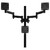 ATDEC AWMS-3-TH467 Black triple stack monitor mount holds ultrawide and dual smaller screens.