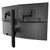 ATDEC AWMS-3-TH467 triple stack monitor mount for ultrawide and two smaller displays in black.