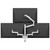 ATDEC AWMS-3-D4651 triple pyramid monitor mount in white supports two 32" screens, ergonomic viewing.
