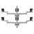 ATDEC AWMS-6-13717 silver hex solution mount holding six 24" monitors for security use.