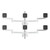 ATDEC AWMS-6-13717 hex mount holding six small black monitors with adjustability, 24" each.