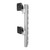 ATDEC AWMS-2-LTH75 White dual monitor mount with adjustable heads and silver aluminum pole, supports two heavy displays.