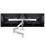 ATDEC AWMS-RHXB Silver tandem crossbar mount holds two 27" displays in silver & black setup.
