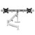 ATDEC AWMS-RHXB White dual monitor mount, holds two 27" displays, adjustable arm, sliding heads, tandem movement.