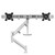 ATDEC AWMS-RHXB White tandem crossbar monitor mount holds two displays up to 27" with adjustable handle.