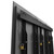 ATDEC ADWS-2x2F-180-W 2x2 video wall mount with black metal frame and gold padlocks features.