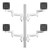 ATDEC AWMS-4-4675 White quad arm monitor mount holding four 32" displays upright.