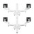 ATDEC AWMS-4-4675 White quad arm monitor mount holding up to 32" monitors in two-over-two configuration.