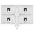 ATDEC Awms-4-4675 White monitor mount holding four up to 32-inch monitors in two-over-two configuration setup.