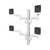 ATDEC white awms-4-4675 quad arm monitor mount holding four 32" screens in vertical setup.