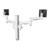 ATDEC AWMS-2-4640 White dual monitor mount with adjustable arms and VESA plates installed.