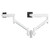 ATDEC AWMS-2-D13 White dual monitor desk mount with adjustable arms and VESA plate, supports 27" monitors.