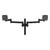 ATDEC Black dual monitor arm, AWMS-2-5940, with two adjustable arms for side-by-side 34" curved monitor setup.