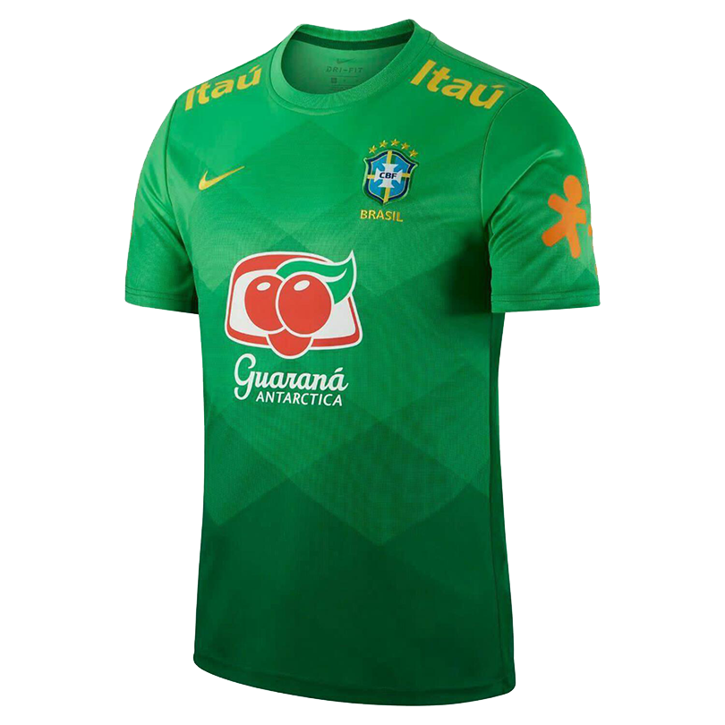 Brazil 20/21 Men's Green Pre-Match Training Retro Shirt