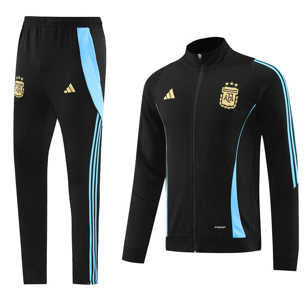 Argentina 24/25 Men's Black Long Zip Jacket