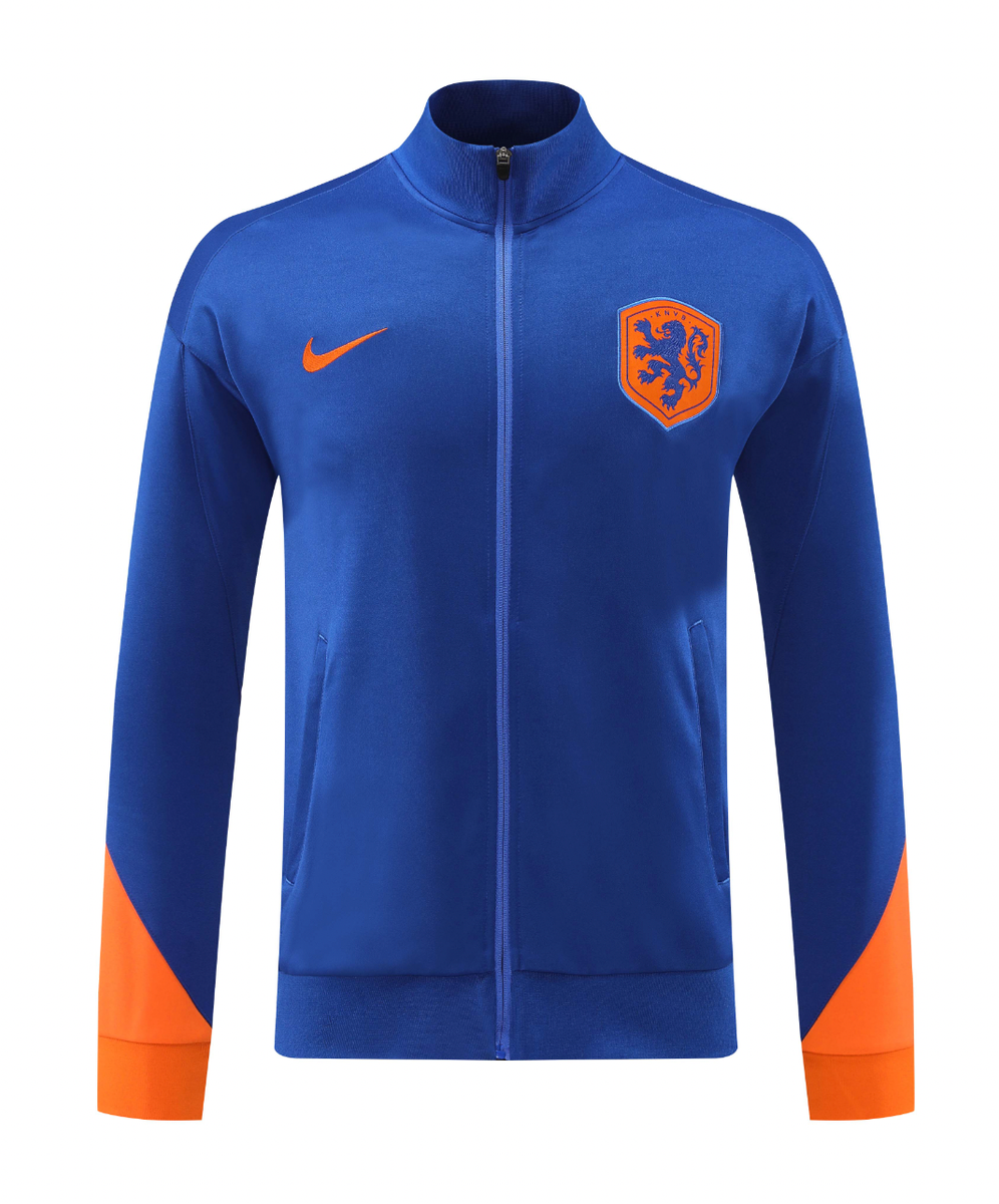 Netherlands 2024 Men's Blue Long Zip Jacket
