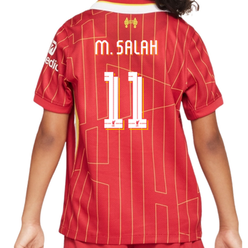 M.SALAH #11 Liverpool 24/25 Kid's Home Shirt and Shorts - LFC Font