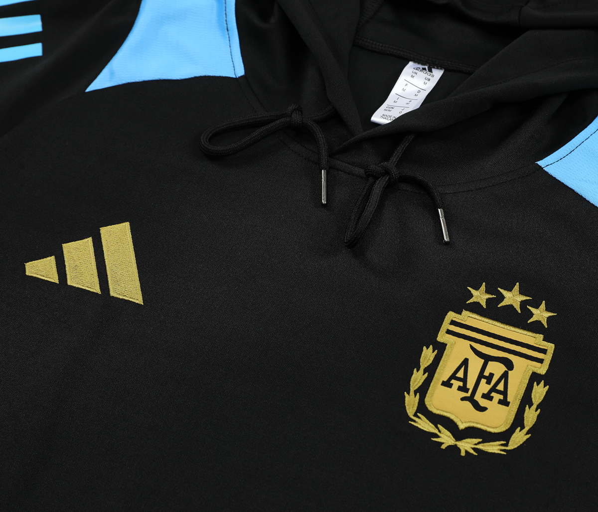 Argentina 24/25 Men's Black Hoodie Tracksuit