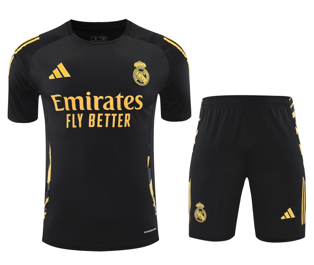 Real Madrid 24/25 Men's Black-Gold Training Shirt