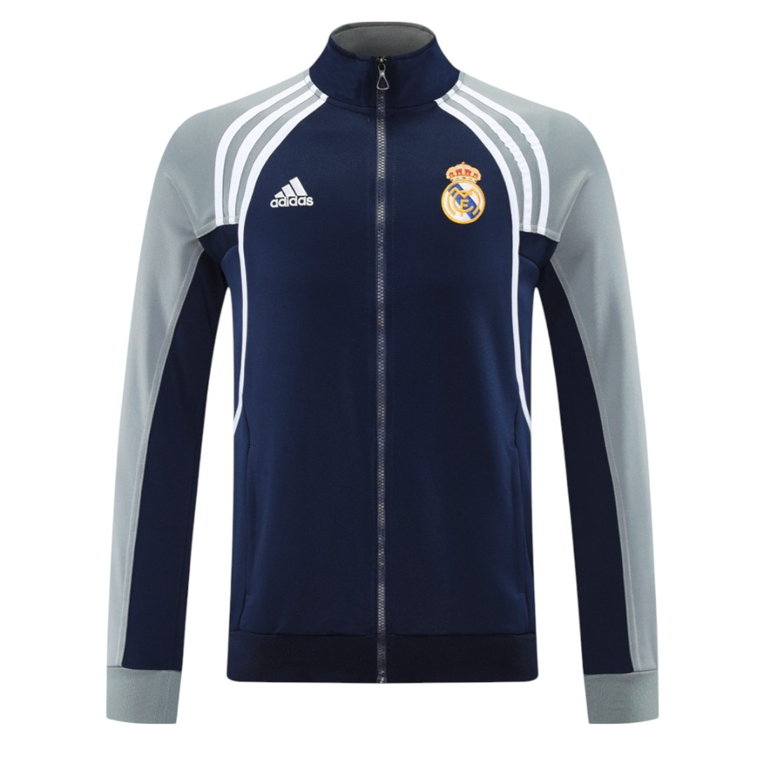 Real Madrid 25/26 Men's Navy-Gray Long Zip Jacket