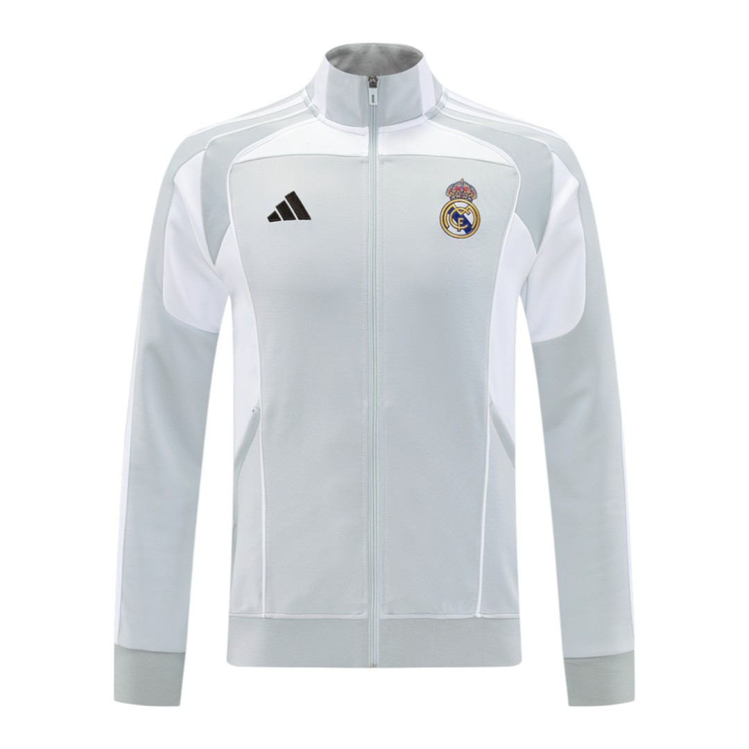 Real Madrid 25/26 Men's Gray Long Zip Jacket